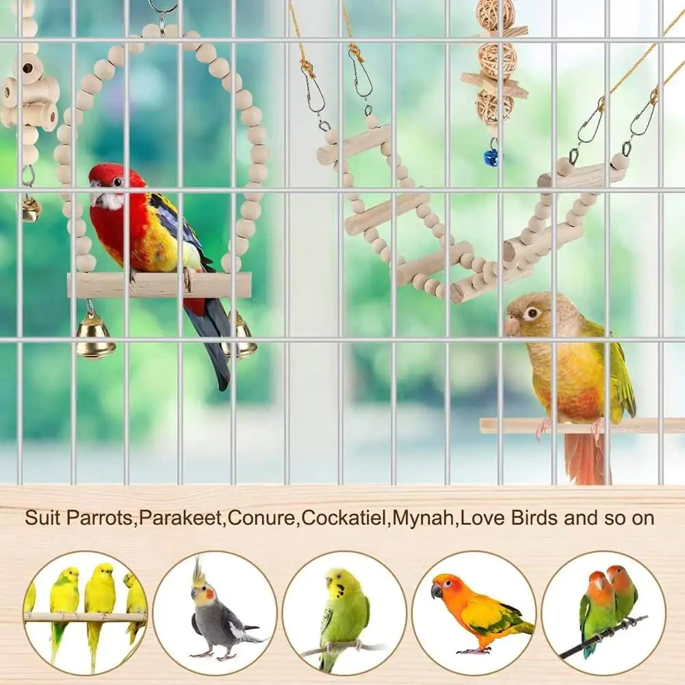 Juguetes de columpio para loros y pájaros