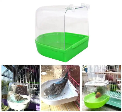 Caja de baño para pájaros loro