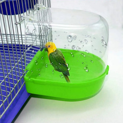 Caja de baño para pájaros loro