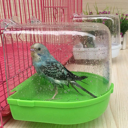 Caja de baño para pájaros loro